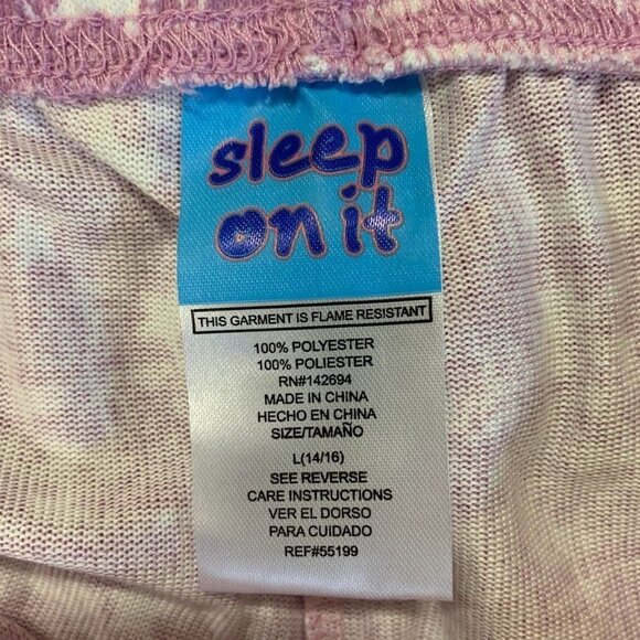 Sleep On It Girls Stars Elastic Drawstring Waist Taper Leg Pajama Pants Size L - Picture 8 of 14